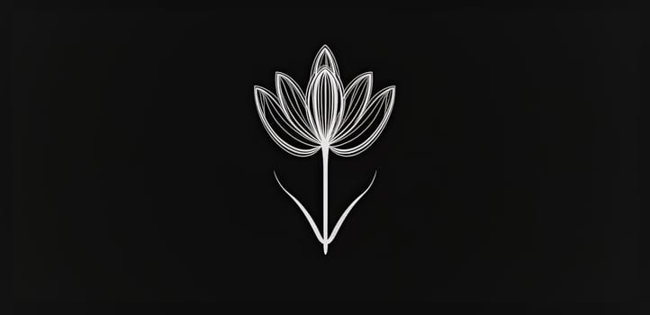 Simple and elegant flower icon, perfect as a sign or symbol for various design purposes.