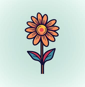 Simple and elegant flower icon, perfect as a sign or symbol for various design purposes.