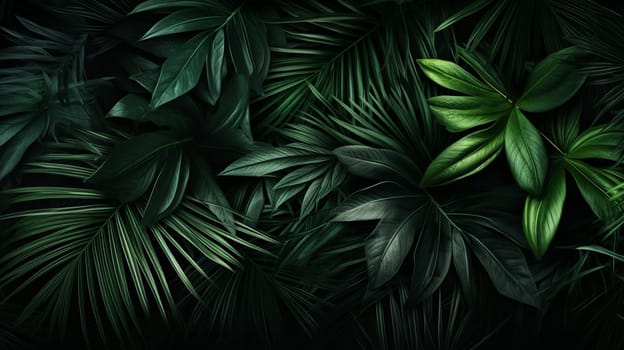 Tropical palm leaves, floral pattern background, real photo. High quality photo