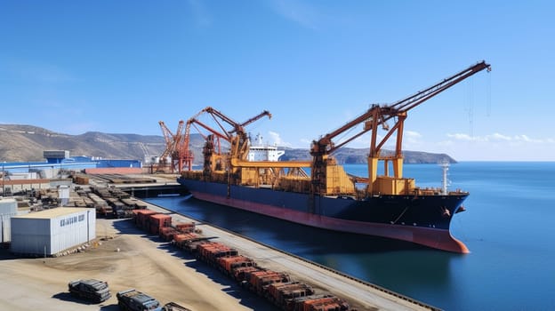 Cargo ship at the port. High quality photo