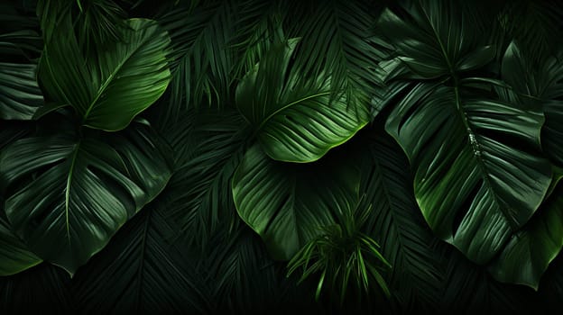 Tropical palm leaves, floral pattern background, real photo. High quality photo