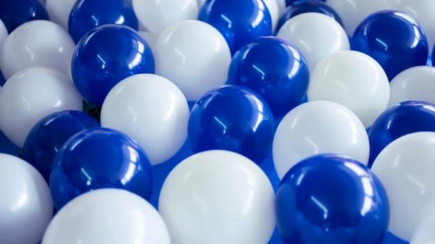 blue and white pills balloon spheres . AI generated.