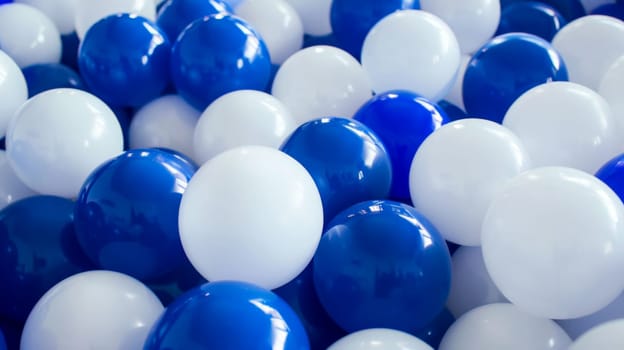 blue and white pills balloon spheres . AI generated.