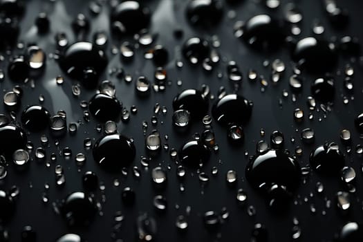 They are drops in black tones on a black illuminated background, black macro drops.