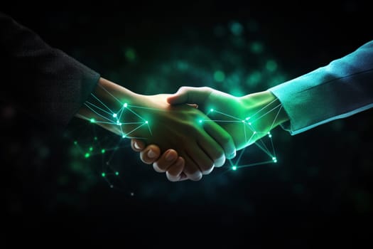 Business finance handshake partnership, finance investment agreement Generative AI.