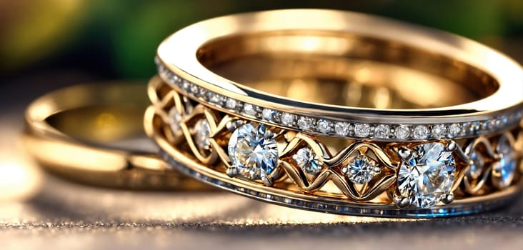 Jewelry. Wedding rings. Generative AI. High quality photo