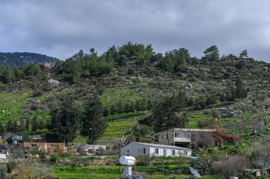 old village in the mountains of Northern Cyprus in winter 2