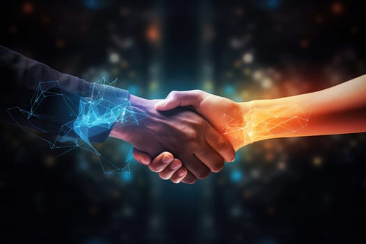 Business finance handshake partnership, finance investment agreement Generative AI.