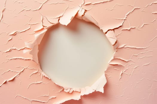 peach torn paper isolated on a white background with copy space . ai generative.