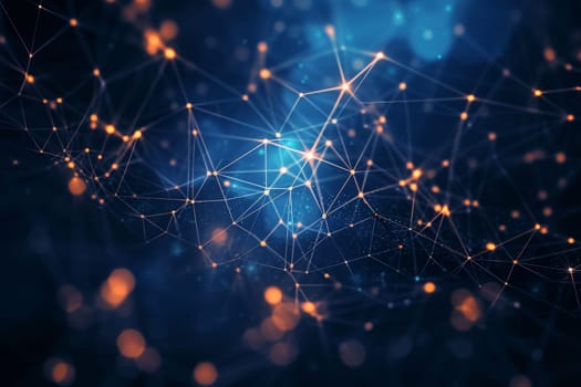 Abstract glowing connecting dots and lines background. Network connection background.