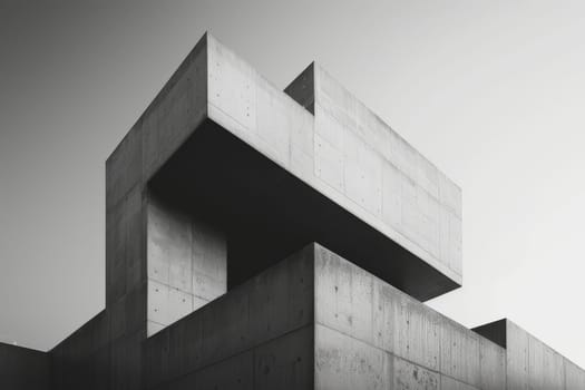 Abstract concrete building, abstract modern architecture with empty concrete.