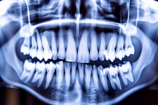 panoramic x-ray photo of teeth. ai generative.