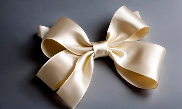 white bow on a gray background. selective focus. happy.