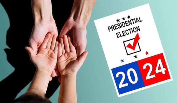 hand holding blue vote word. High quality photo