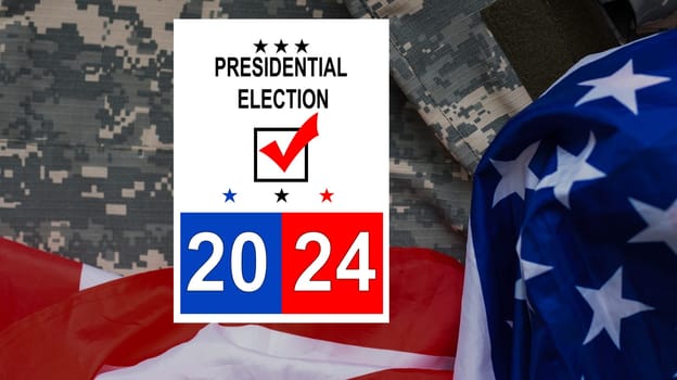Presidential Election 2024 in United States. Vote day, November 5. US Election campaign. Make your choice Patriotic american illustration. Poster, card, banner and background. High quality photo