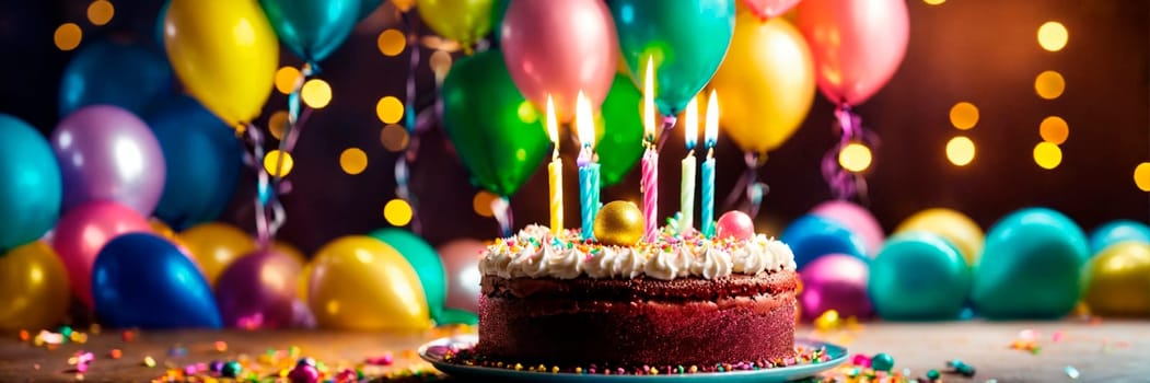 birthday cake with candles. Selective focus. happy.