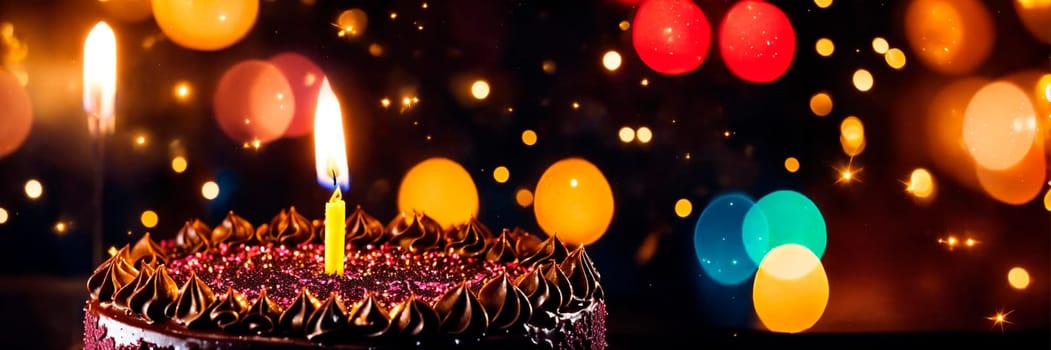 birthday cake with candles. Selective focus. happy.