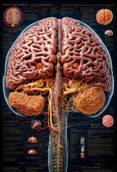 medicine brain nerves diagram. Selective focus. people.