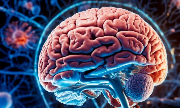 medicine brain nerves diagram. Selective focus. people.