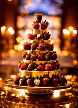 strawberries in chocolate. Selective focus. food.