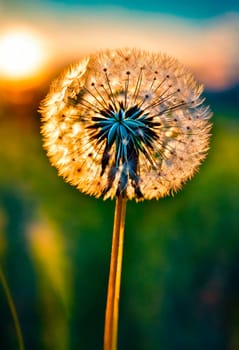 dandelions in the field. Selective focus. nature.