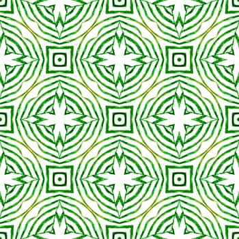 Oriental arabesque hand drawn border. Green grand boho chic summer design. Textile ready mesmeric print, swimwear fabric, wallpaper, wrapping. Arabesque hand drawn design.