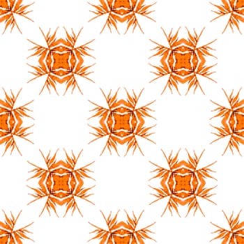 Textile ready immaculate print, swimwear fabric, wallpaper, wrapping. Orange creative boho chic summer design. Tropical seamless pattern. Hand drawn tropical seamless border.
