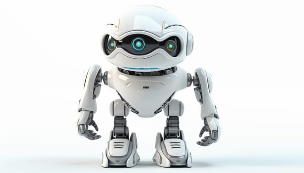 Futuristic robot on a white background. High quality illustration