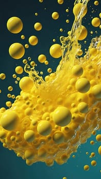 Splash isolated on background. 3D rendered illustration.close up of water drops on background with copy space for text.water splash with bubbles on background. 3D illustration.Abstract background with bubbles in water.