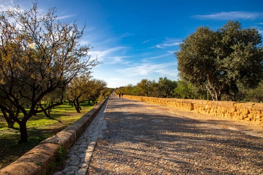 Stone way in Valley of the Temples in Sicily. 