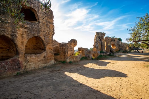 Famous ancient ruins in Valley of Temples, Agrigento, Sicily, Italy. UNESCO World Heritage Site.