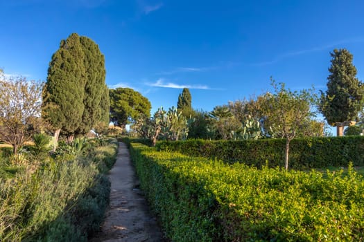 Garden of the Villa Aurea in Valley of the Temples, Agrigento, Sicily, Italy