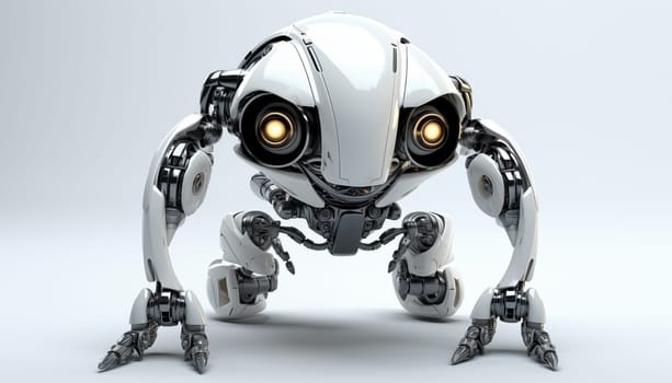 Futuristic robot on a white background. High quality illustration