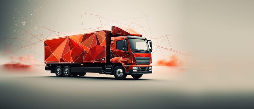 3D rendering of a brand-less generic concept truck. Electric autonomous truck . High quality photo