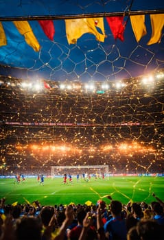 soccer ball in the goal. Selective focus. sport.