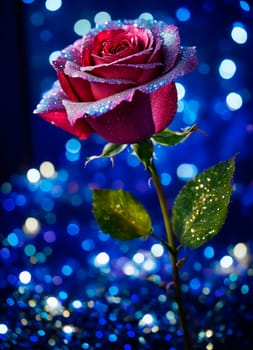 bouquet of blue roses on the table. Selective focus. nature.