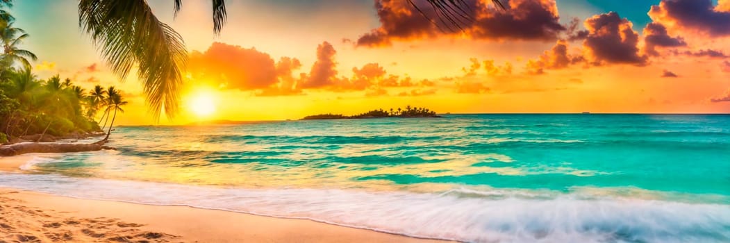 beautiful beach and palm trees. Selective focus. nature.