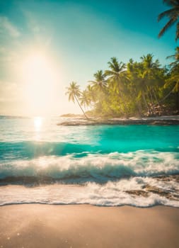 beautiful beach and palm trees. Selective focus. nature.