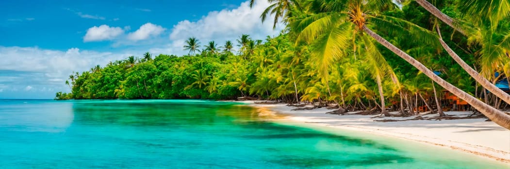 beautiful beach and palm trees. Selective focus. nature.