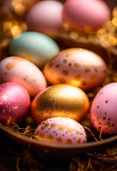 Beautiful Easter eggs for the holiday. Selective focus. food.