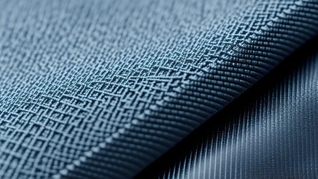 Detail of a nice blue fabric textured background. Generative AI.