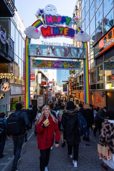 Tokyo, Japan. January 8, 2024. the crowd walking in Takeshita street in the city center