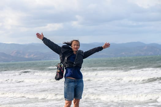 portrait of a woman enjoying her holiday on the Mediterranean Sea in Cyprus 4