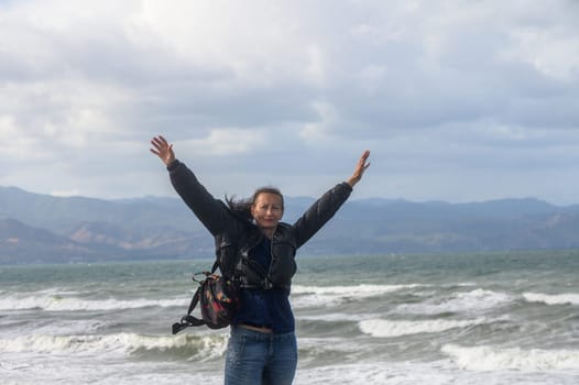 portrait of a woman enjoying her holiday on the Mediterranean Sea in Cyprus 3