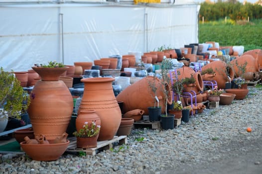 handmade clay jugs at the local market 3