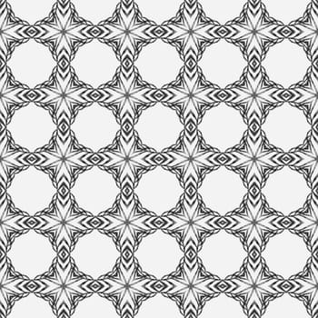 Textile ready bizarre print, swimwear fabric, wallpaper, wrapping. Black and white majestic boho chic summer design. Hand drawn green mosaic seamless border. Mosaic seamless pattern.