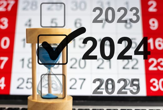 3D illustration, Year in review 2024. High quality photo