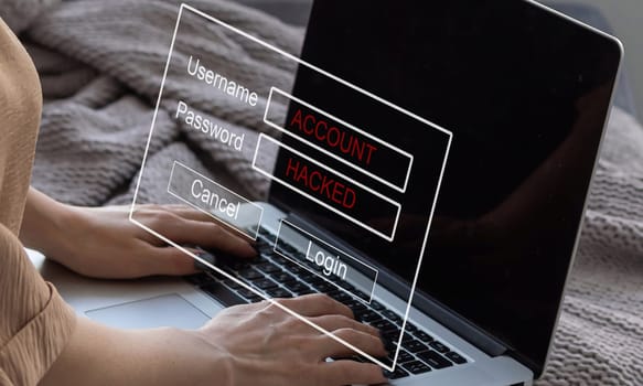 internet network security technology computer online system and spreading to global stolen personal data on computer with virtual screen interfaces. Cyber security concept.