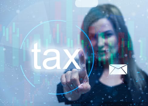 Virtual screen with increase tax payment return online for tax payment by corporations