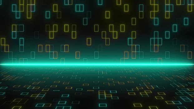 Abstract technology background with blocks. Computer generated 3d render